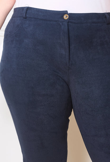 Plus Size Mock Suede Pants