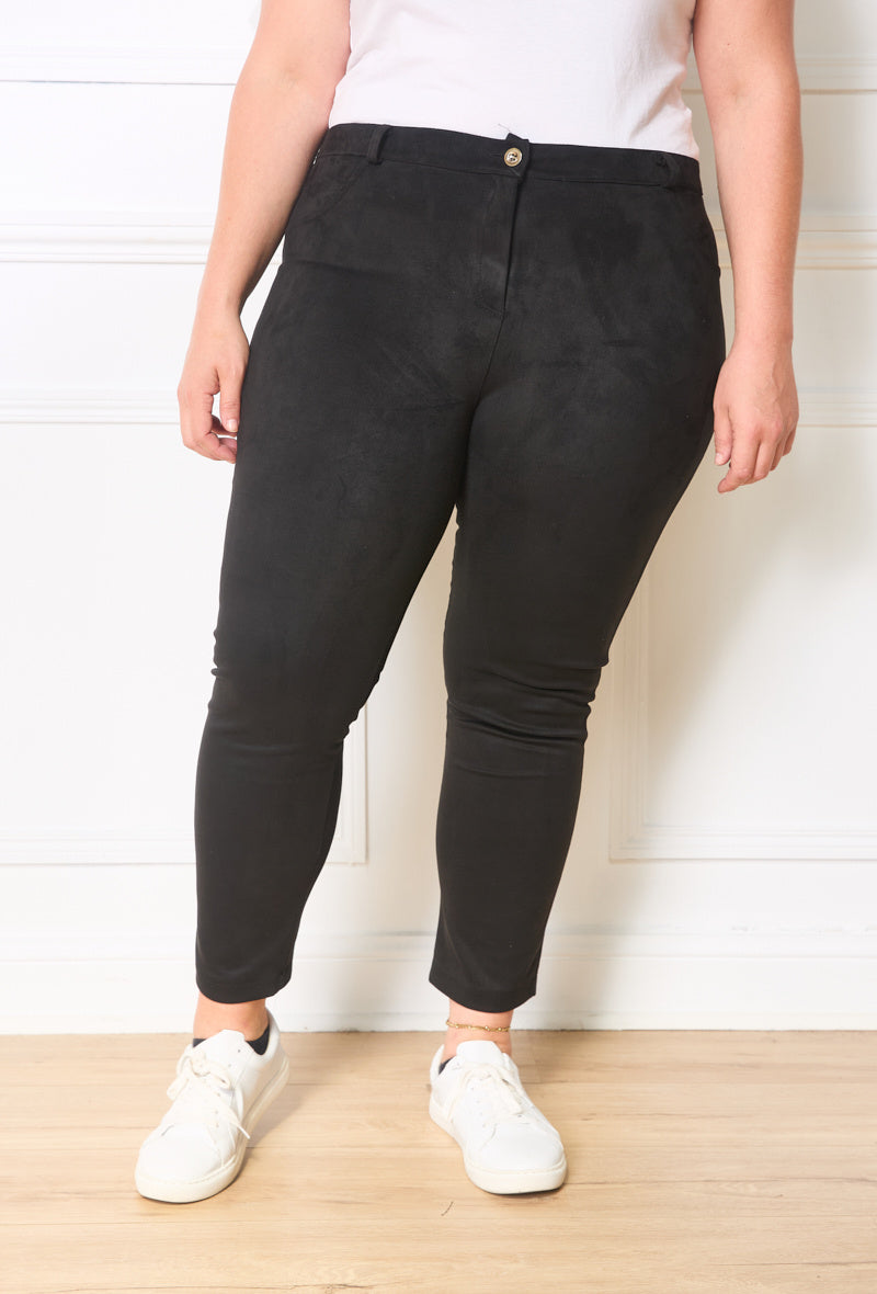 Plus Size Mock Suede Pants