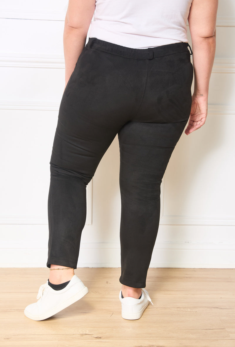 Plus Size Mock Suede Pants