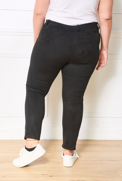 Plus Size Mock Suede Pants