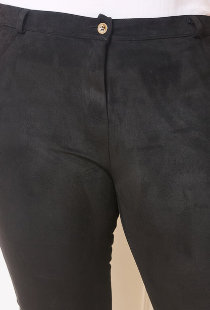 Plus Size Mock Suede Pants