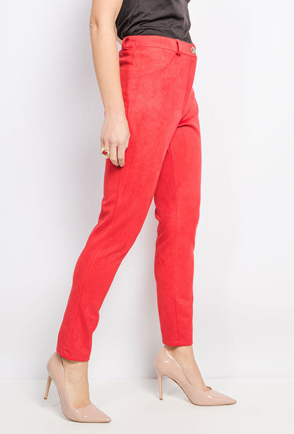Plus Size Mock Suede Pants