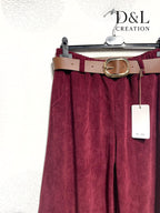 Mjuka och stretchiga sammetbyxor med vida ben, storlekar 38 till 48 i Stor Storlek