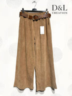 Mjuka och stretchiga sammetbyxor med vida ben, storlekar 38 till 48 i Stor Storlek