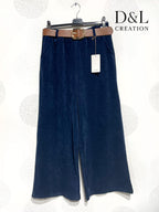 Soft and stretchy velvet pants with wide legs