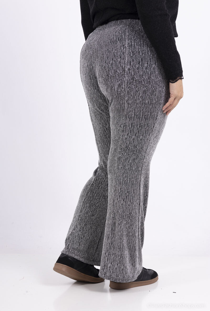 Plus Size Paljetterade Utsvängda Byxor