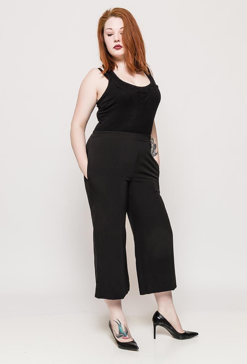 Plus Size Flared Pants för Stora Storlekar