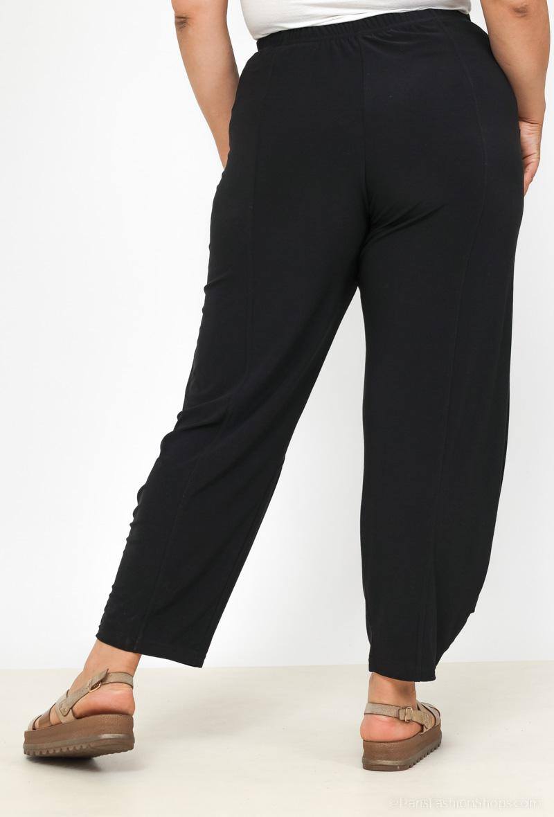Plus Size Fluid Byxor med Fickor och Knappar