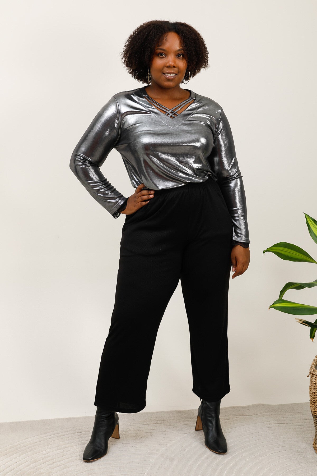 Fluid pants for all seasons i Stor Storlek