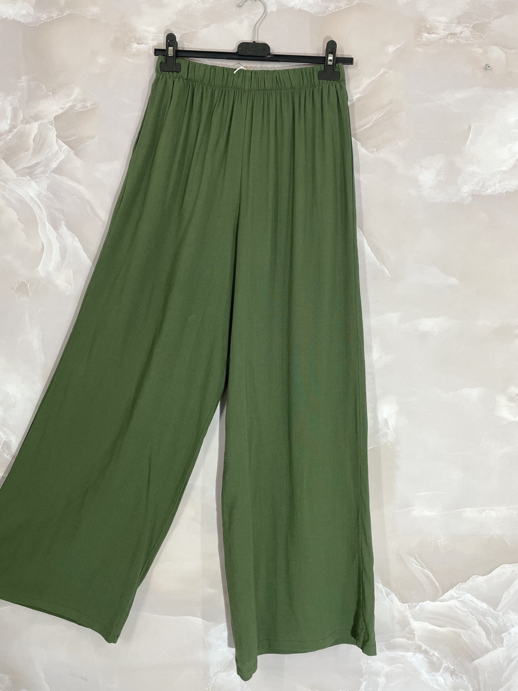 Plus Size Fluid pants viscose with T38 to T48 pockets