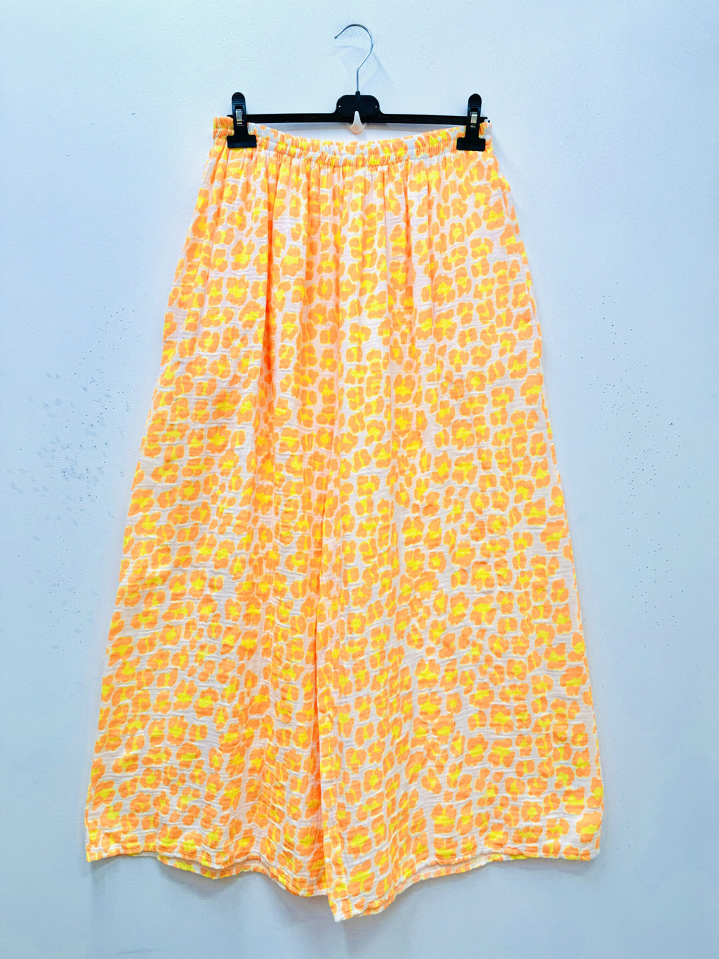 Plus Size Leopard print cotton gauze pants