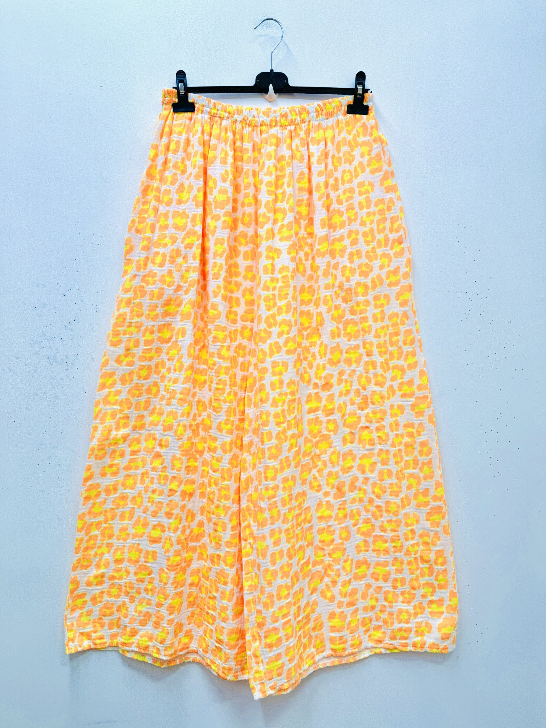 Plus Size Leopard print cotton gauze pants