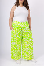Plus Size Leopard print cotton gauze pants