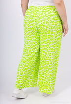 Plus Size Leopard Print Cotton Gauze Pants