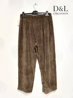 Plus size mönstrade sammetsbyxor T38 till T54 i Plus Size