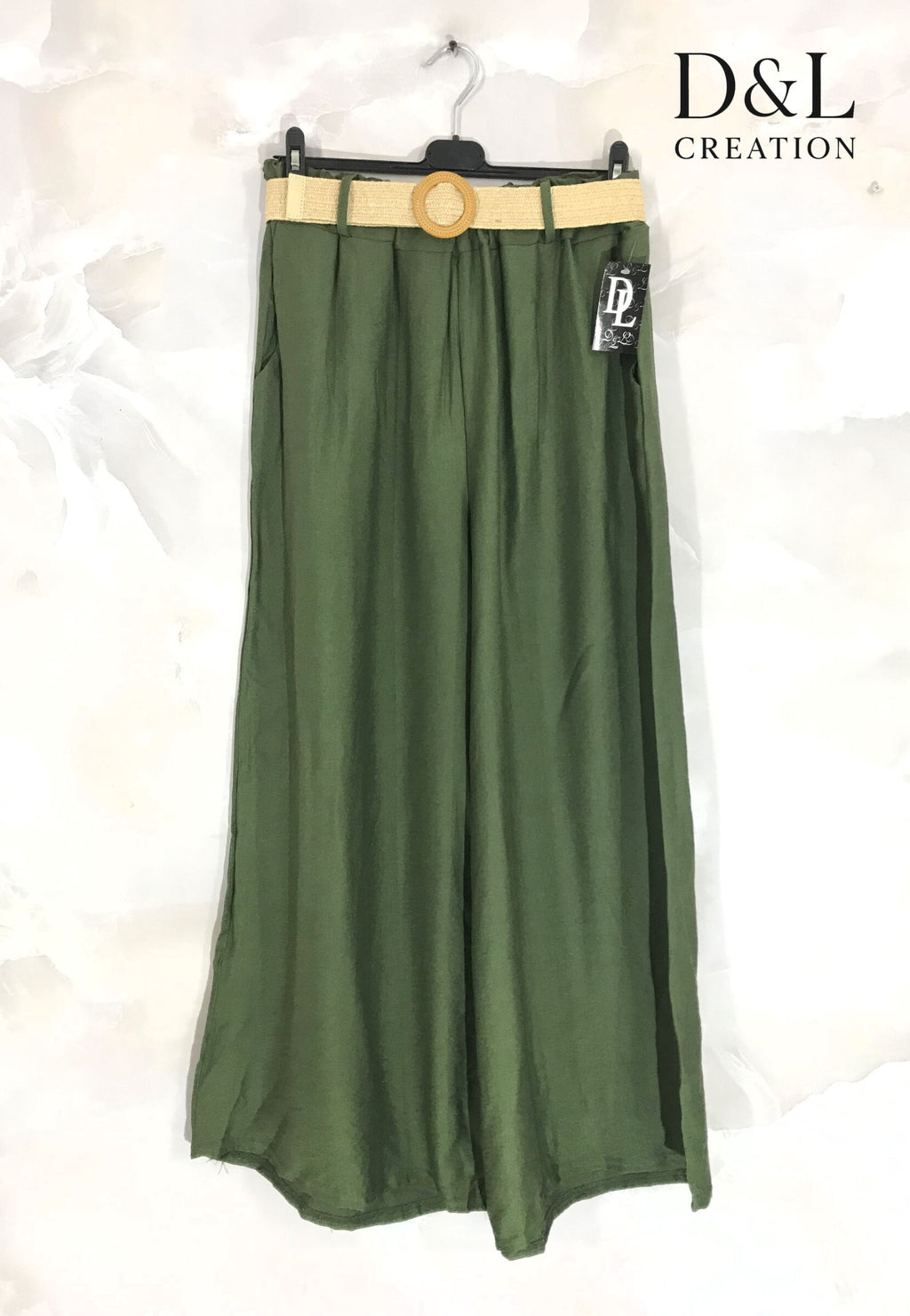 Plus Size Plus size wide leg pants with belt size 38 to 50