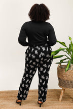 Plus size pants i Stor Storlek med Bladtryck