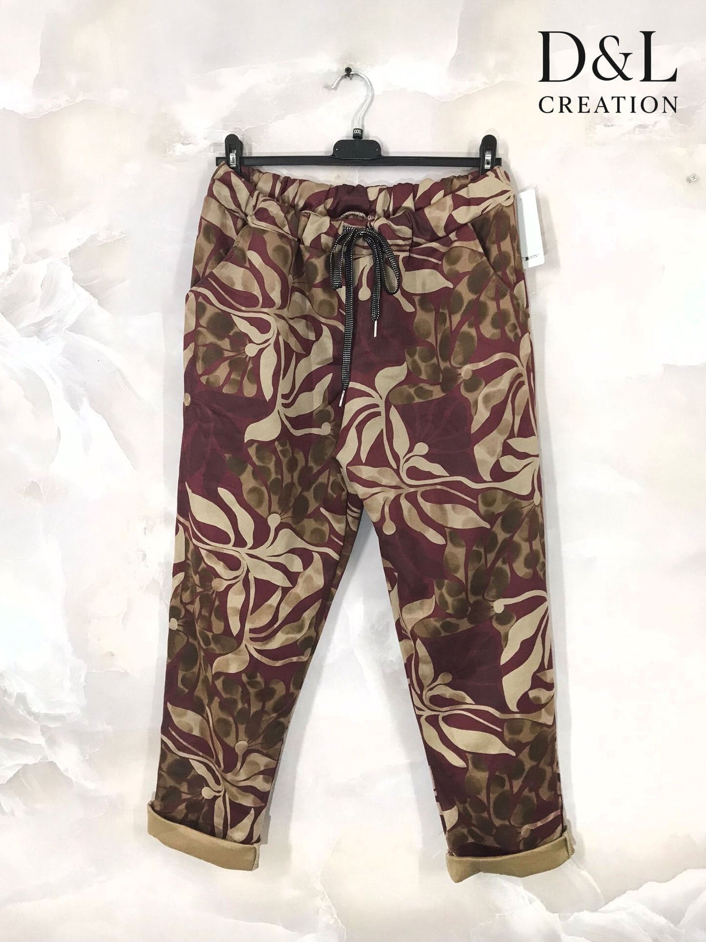 Tryckta mockabyxor storlekar 38 till 44 | Plus Size