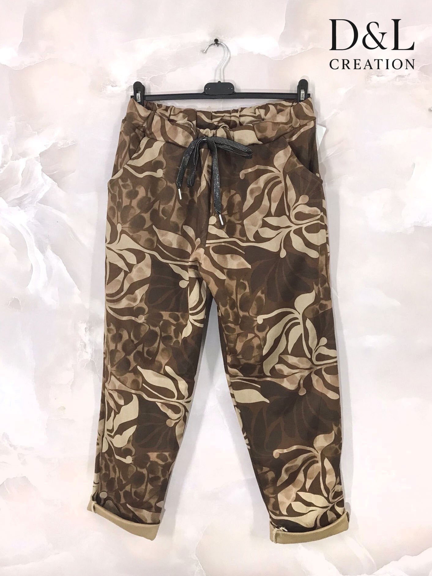 Tryckta mockabyxor storlekar 38 till 44 | Plus Size