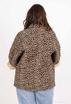 Plus Size Tryckta Suede Byxor med Normal Midja
