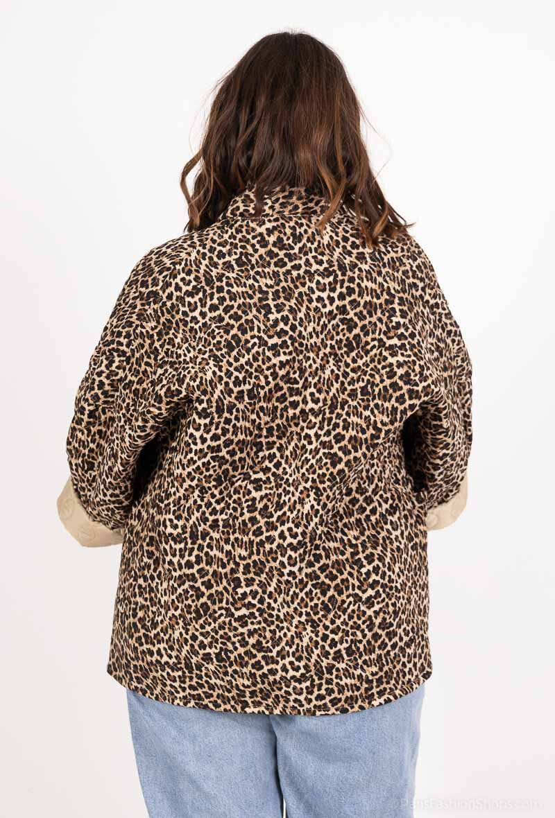 Plus Size Tryckta Suede Byxor med Normal Midja