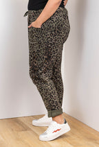 Leopard Print Jogger i Plus Size