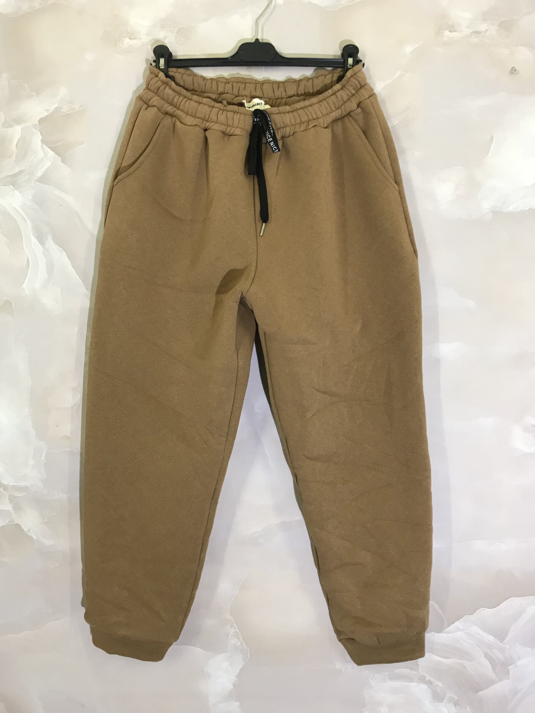 Plus Size Fleece Joggingbyxor med Fickor