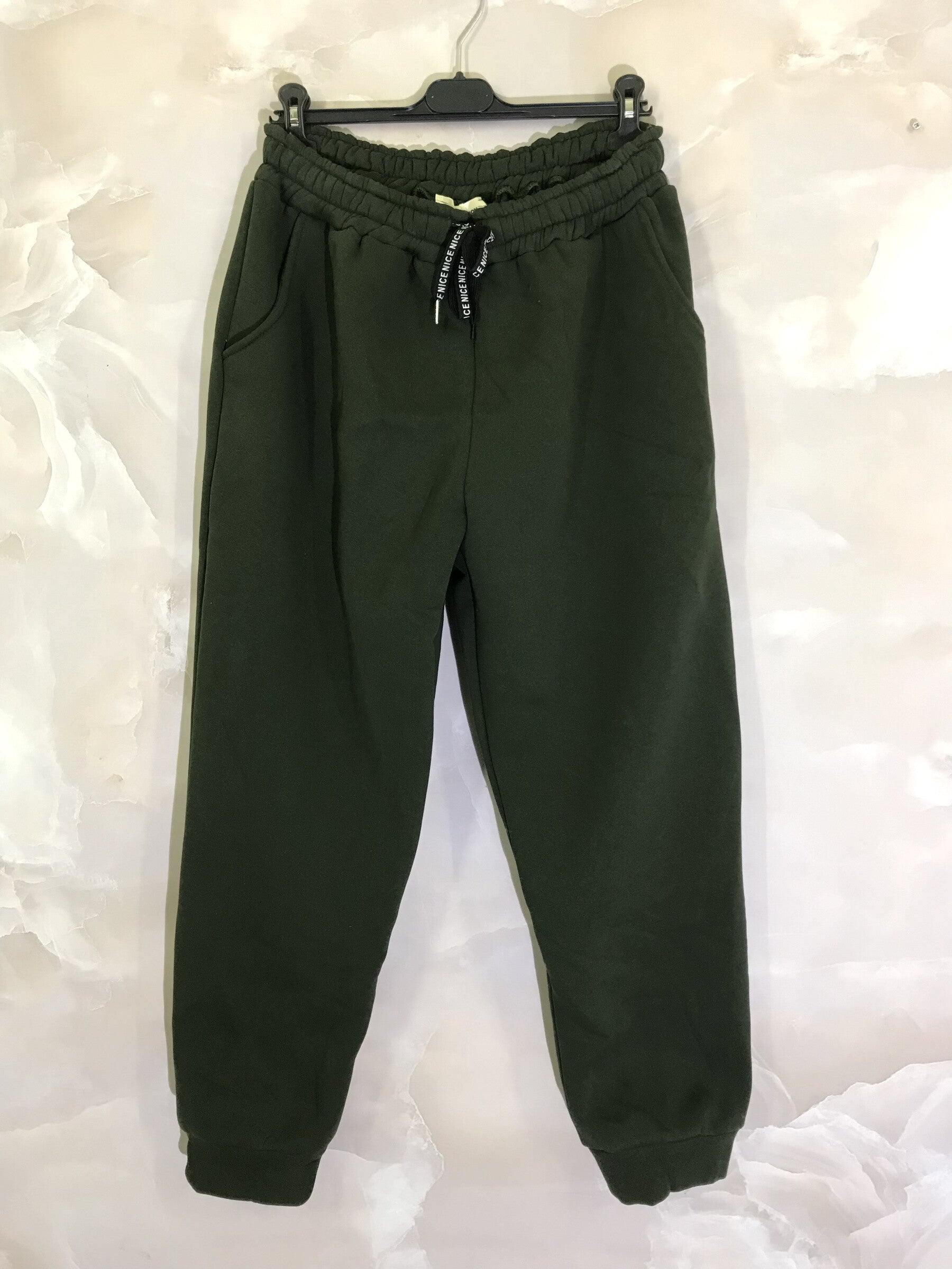 Plus Size Fleece Joggingbyxor med Fickor