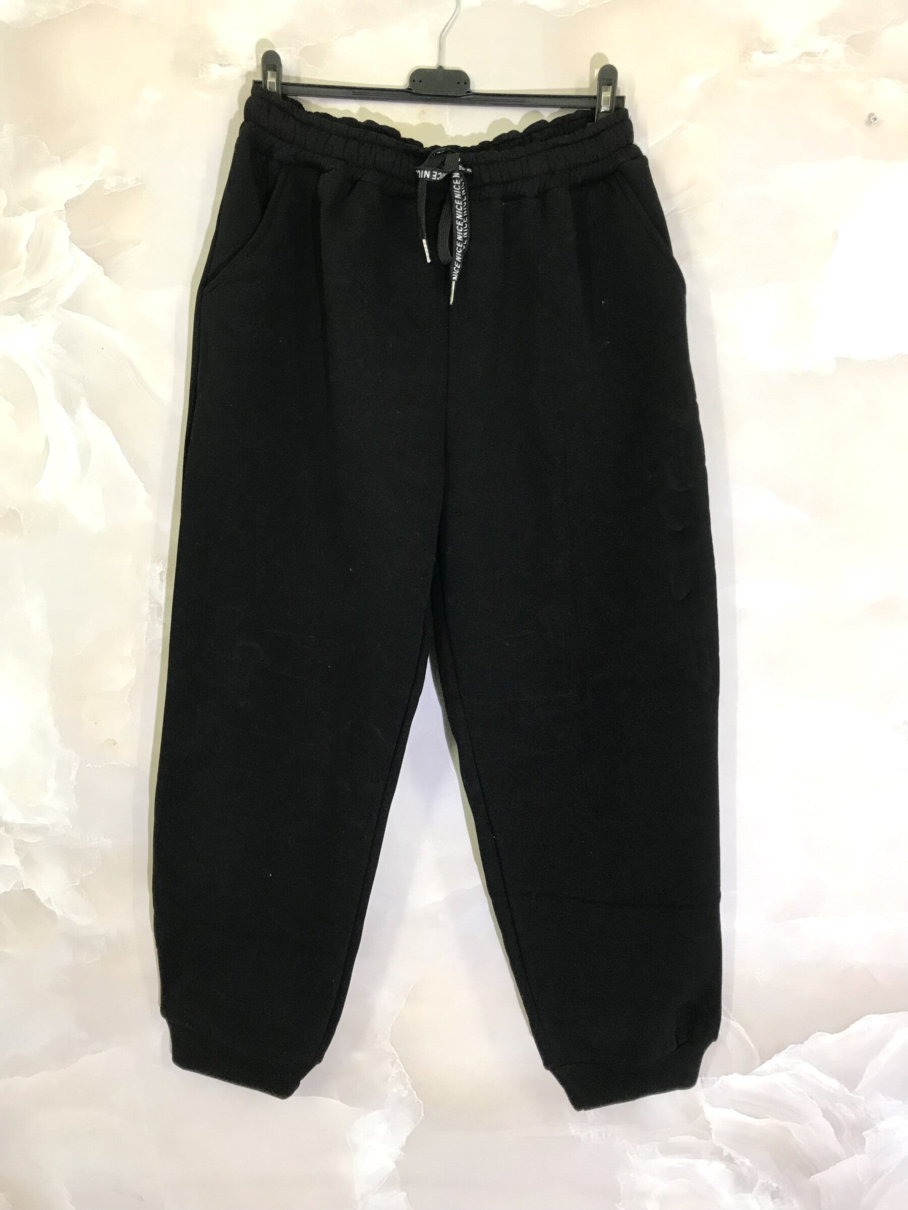 Plus Size Fleece Joggingbyxor med Fickor
