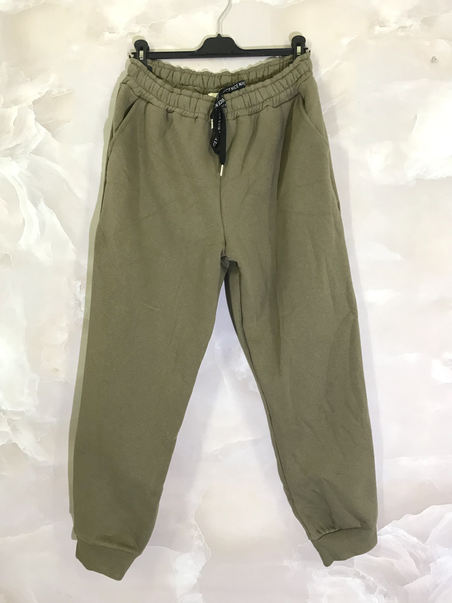 Plus Size Fleece Joggingbyxor med Fickor