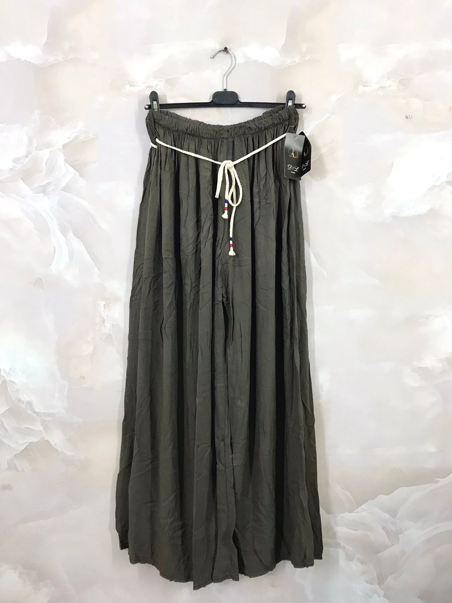 Wide pants with drawstring i Stor Storlek
