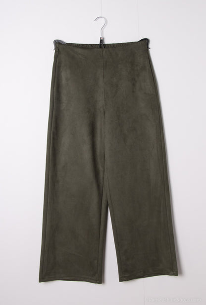 Plus Size Wide suede pants