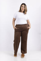 Plus Size Wide suede pants