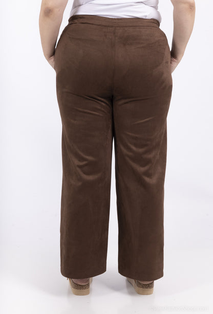 Plus Size Wide Suede Pants