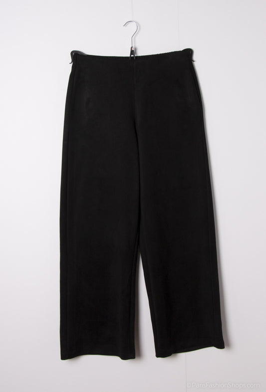 Plus Size Wide Suede Pants