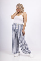 Plus Size Striped print wide-leg pants