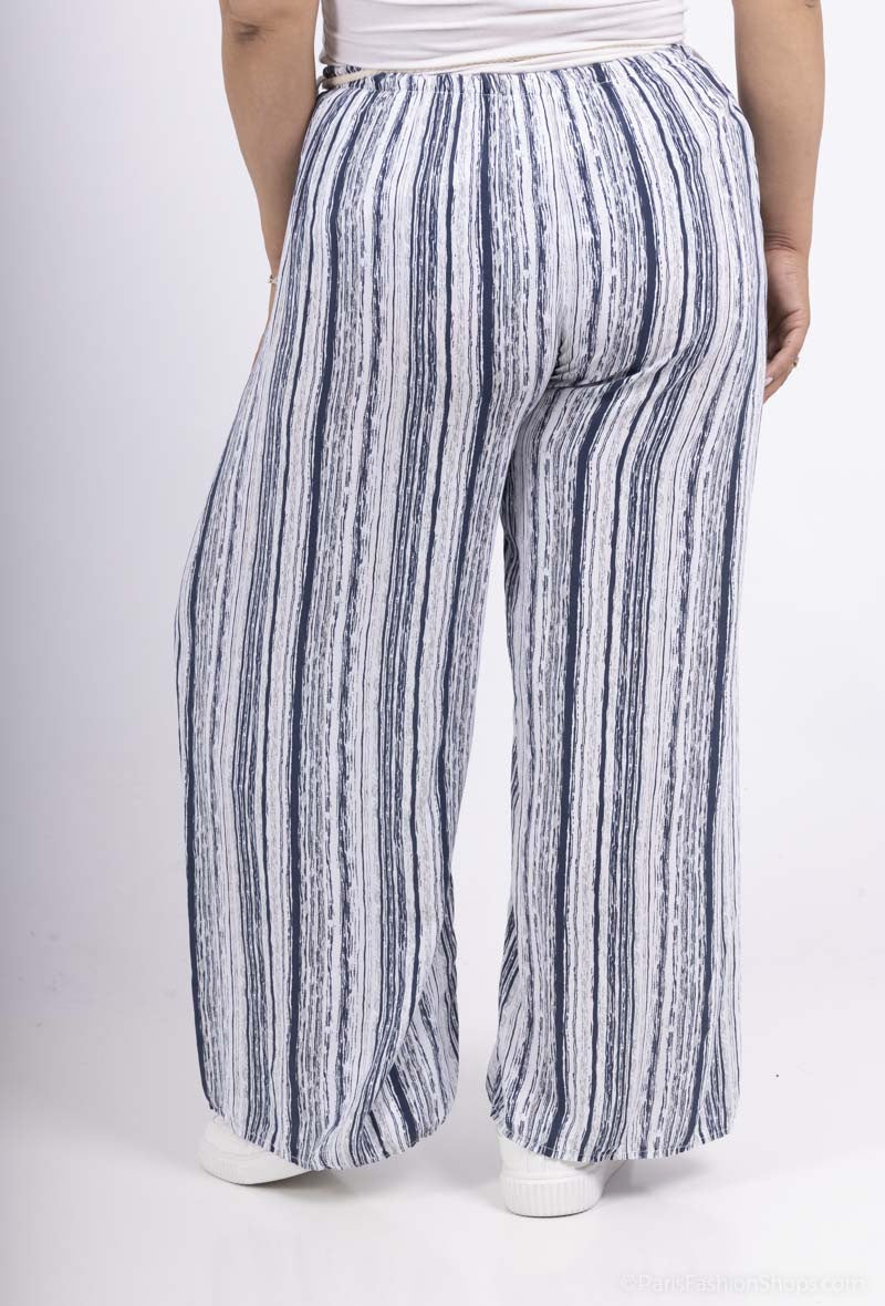 Plus Size Randig Vidbyxorpants