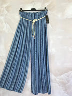 Plus Size Striped print wide-leg pants