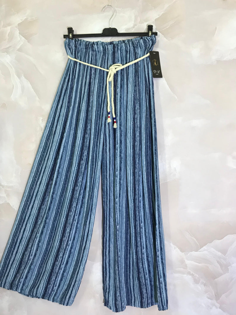Plus Size Striped print wide-leg pants