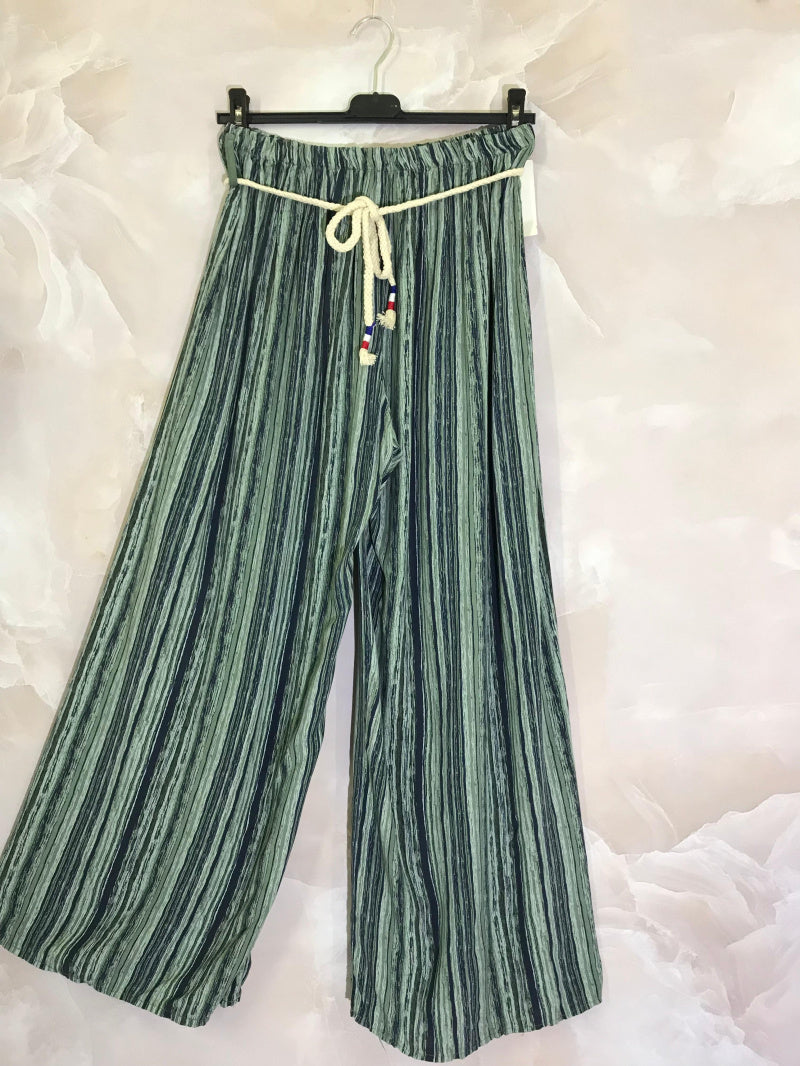 Plus Size Striped print wide-leg pants