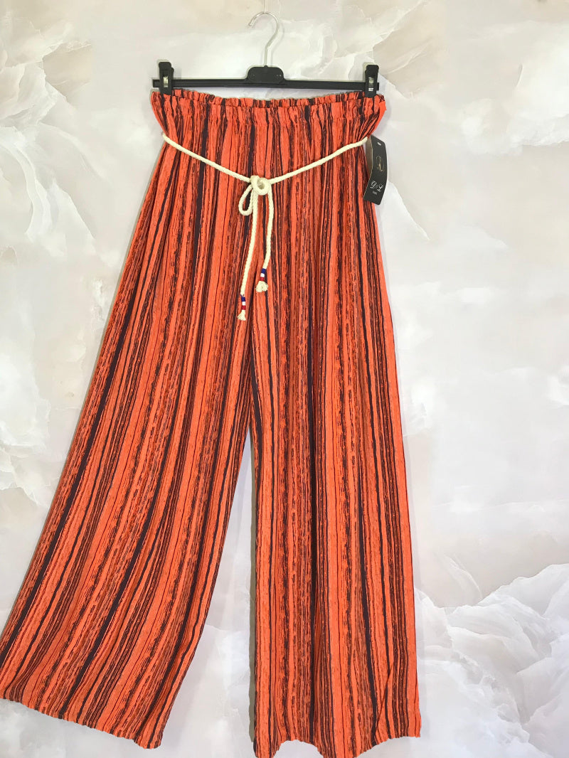 Plus Size Striped print wide-leg pants