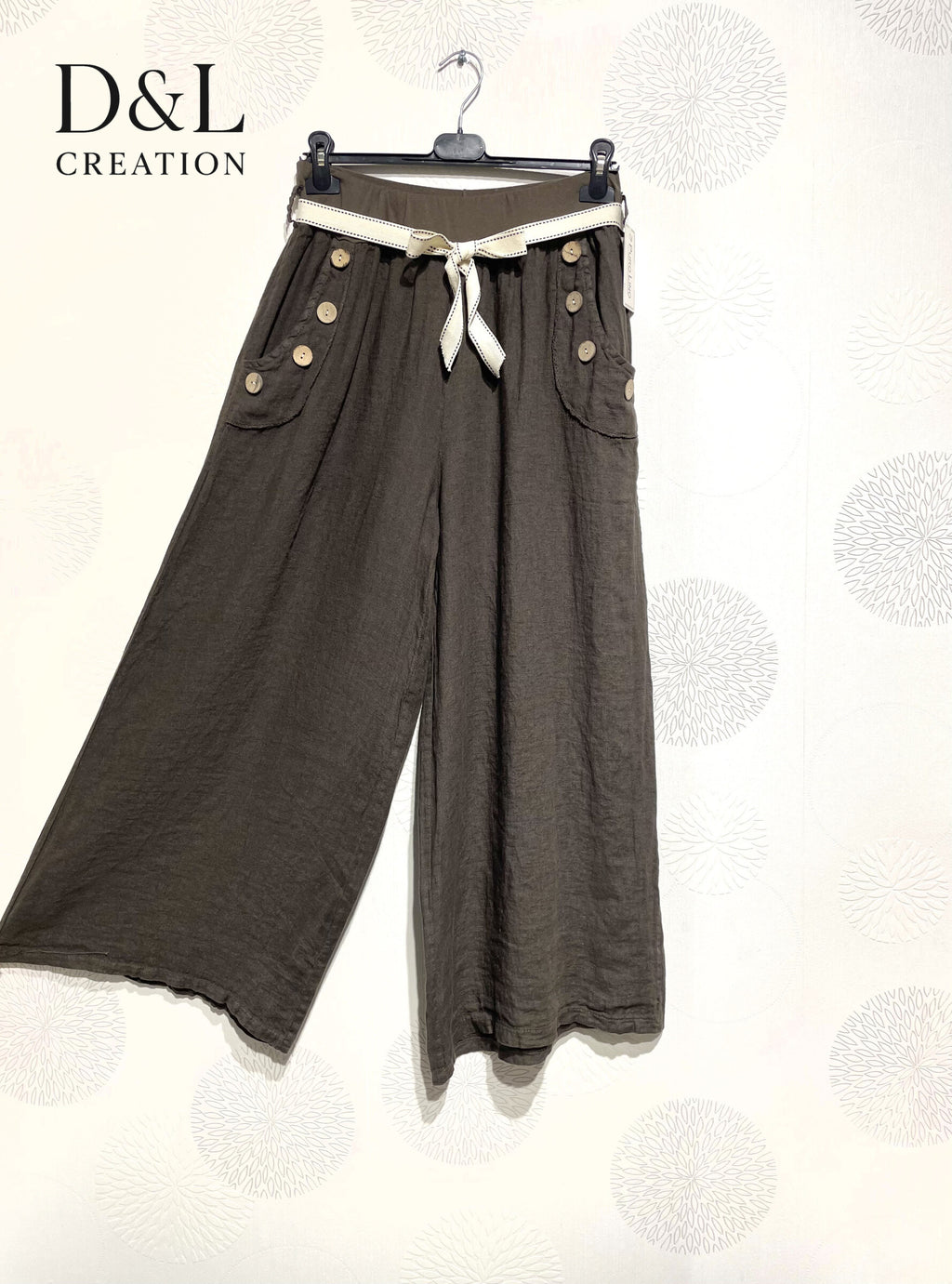 Plus Size Linnebyxor med Knappar T38 till T54