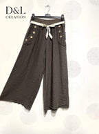 Plus Size Linnebyxor med Knappar T38 till T54