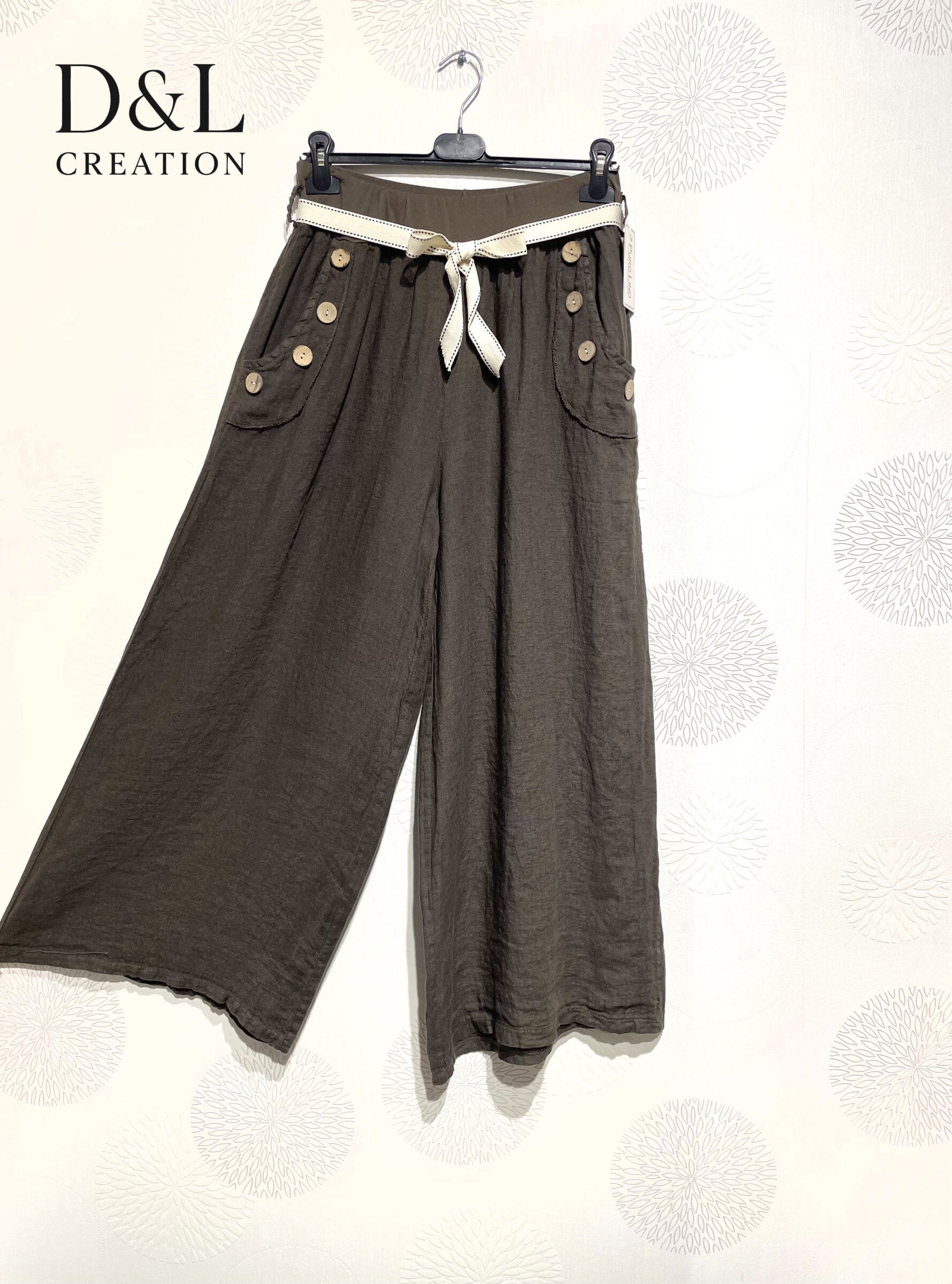 Plus Size Linnebyxor med Knappar T38 till T54