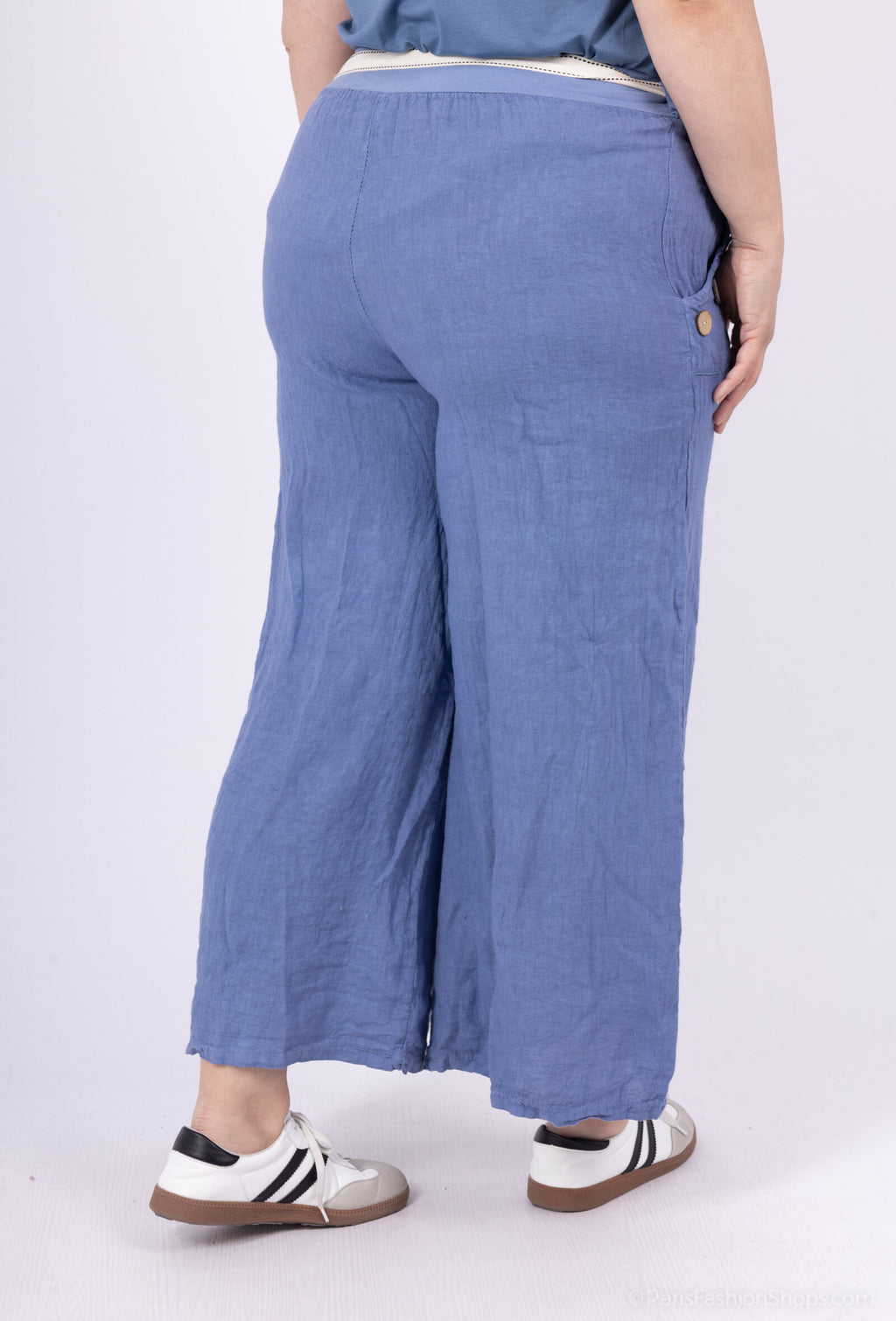 Plus Size Linnebyxor med Knappar T38 till T54