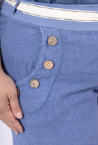 Plus Size Linnebyxor med Knappar T38 till T54