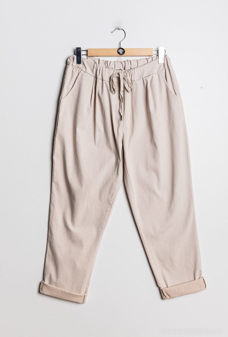 Plus Size Super Stretchy Pants with Front Pleats
