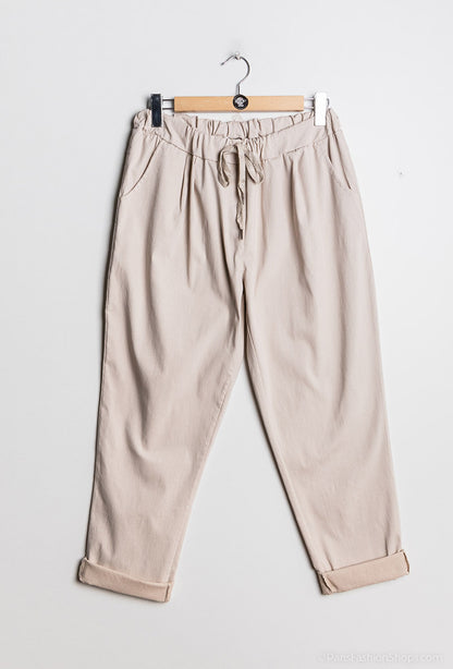 Plus Size Super Stretchy Pants with Front Pleats
