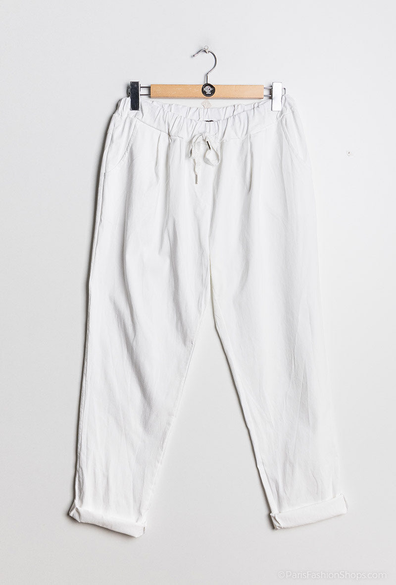 Plus Size Super stretchy pants with front pleats