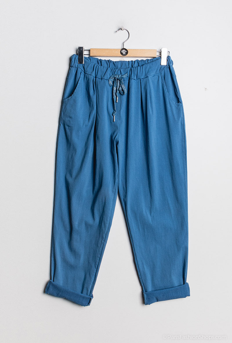 Plus Size Super stretchy pants with front pleats
